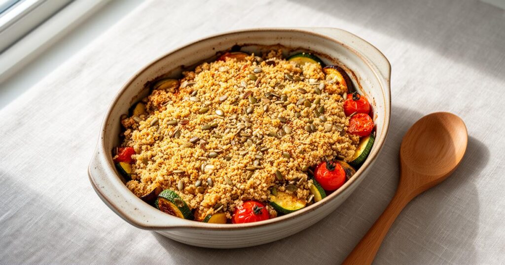 Les atouts santé du crumble salé sans gluten préparé avec des légumineuses
